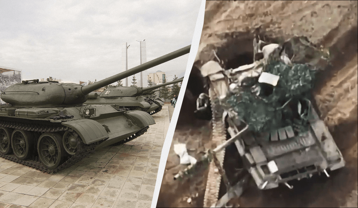 Танк Т-54 виготовляли до 1959 року / колаж УНІАН, фото wikipedia.org, кадр з відео Танк Т-54 виготовляли до 1959 року / колаж УНІАН, фото wikipedia.org, кадр з відео