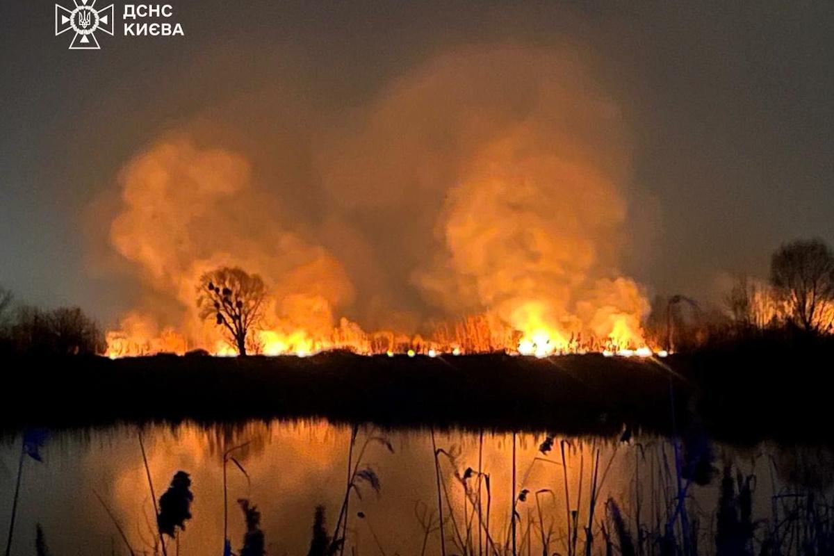 Пожежа на Осокорках спалахнула 5 березня / фото facebook.com/DSNSKyiv Пожежа на Осокорках спалахнула 5 березня / фото facebook.com/DSNSKyiv