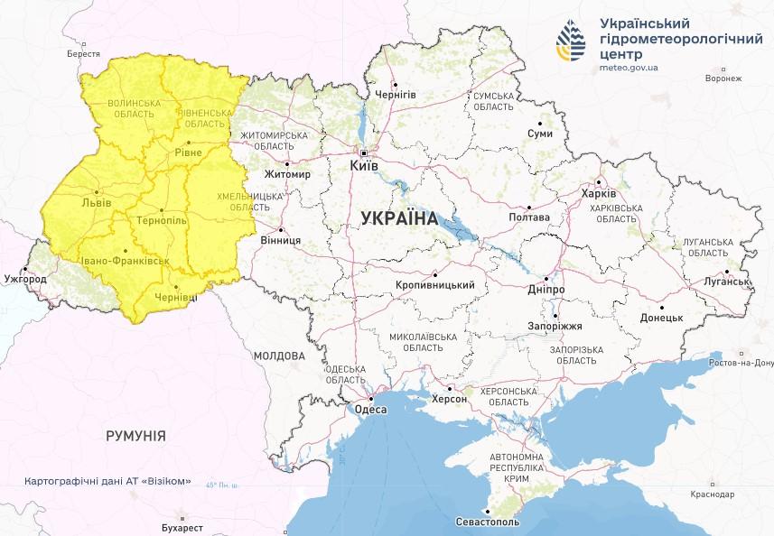 На заході України 12 березня буде вітряно / фото Укргідрометцентр На заході України 12 березня буде вітряно / фото Укргідрометцентр