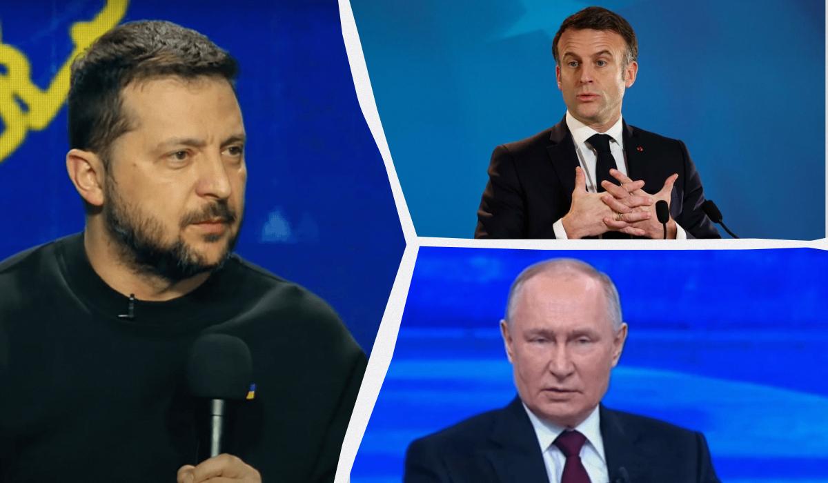Зеленский объяснил, почему Макрон резко изменил мнение о Путине / коллаж УНИАН, фото European Union, скриншот Зеленский объяснил, почему Макрон резко изменил мнение о Путине / коллаж УНИАН, фото European Union, скриншот
