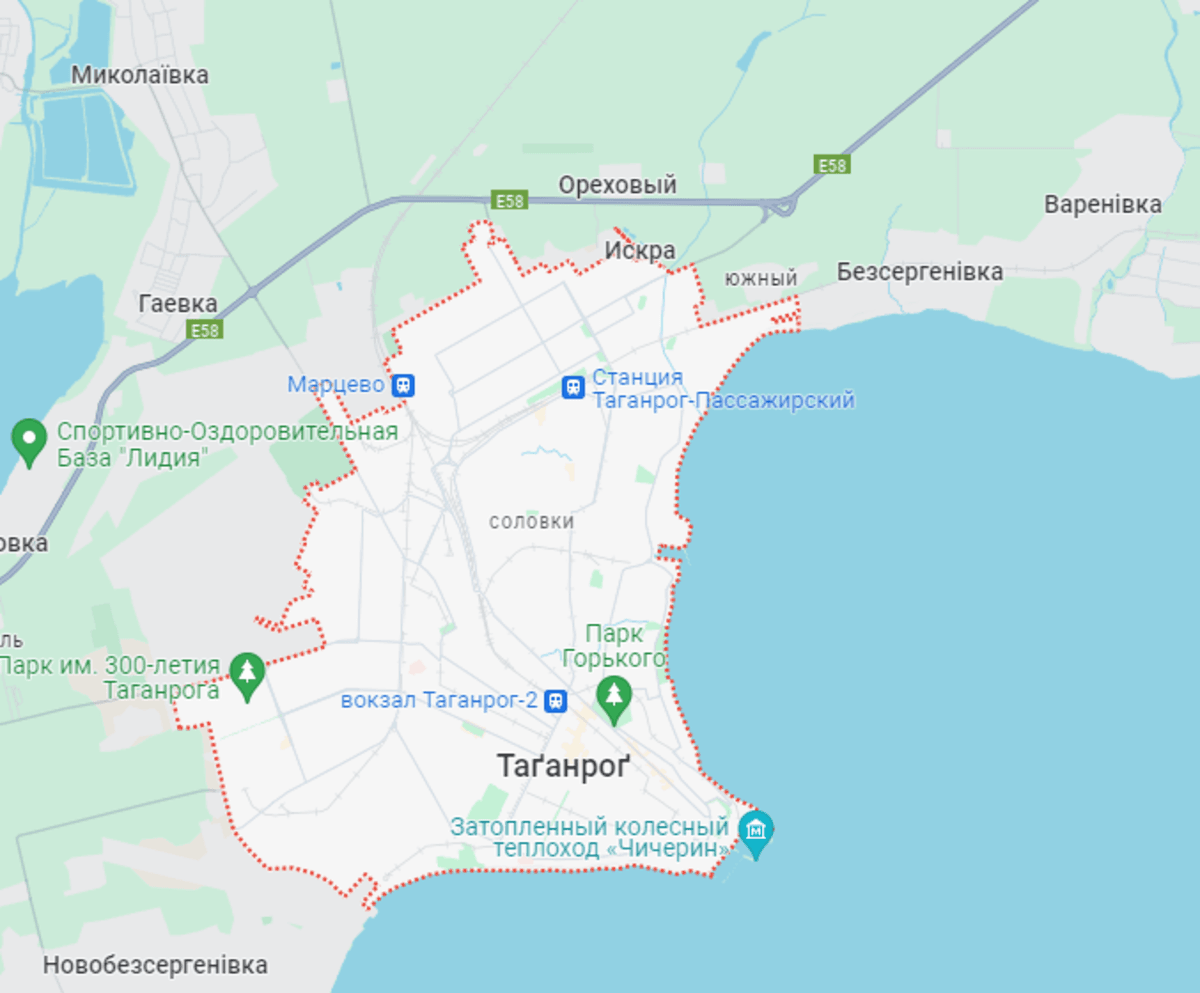 Ось де знаходиться Таганрог на карті / скріншот Ось де знаходиться Таганрог на карті / скріншот