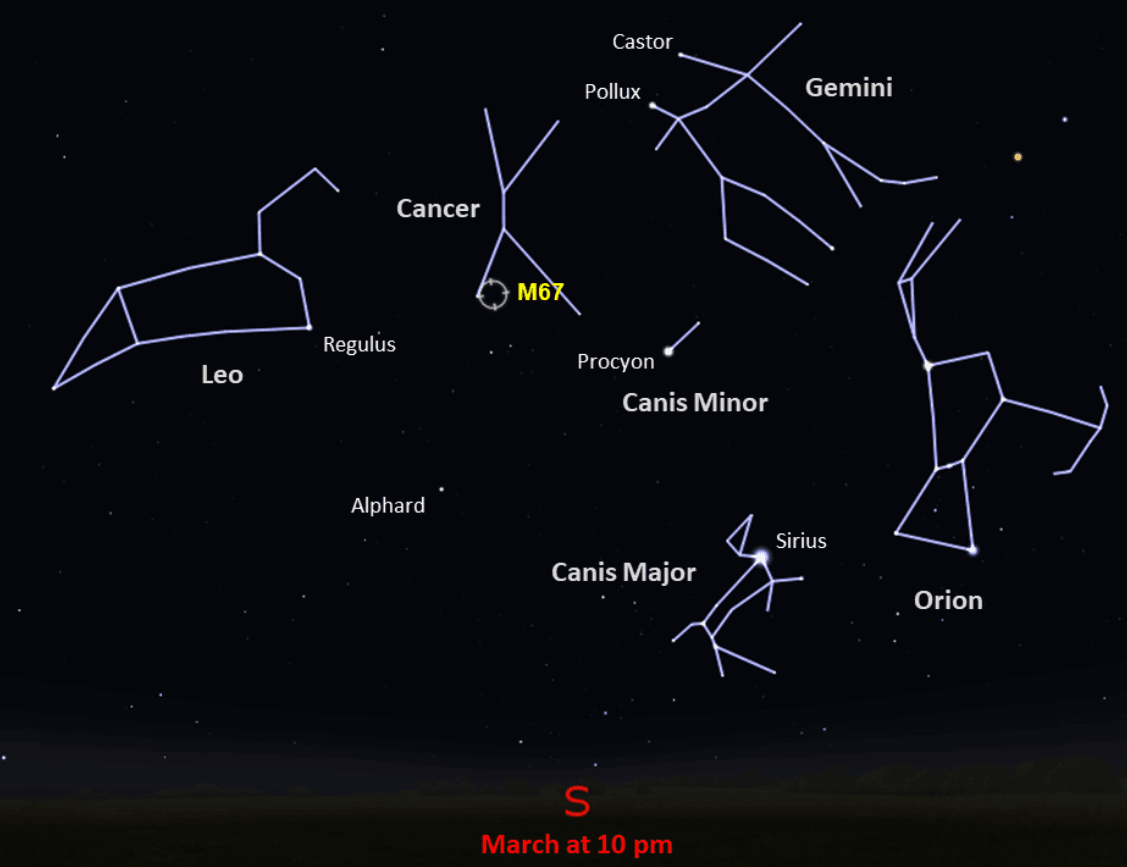 Месторасположение Messier 67 / фото science.nasa.gov/Stellarium