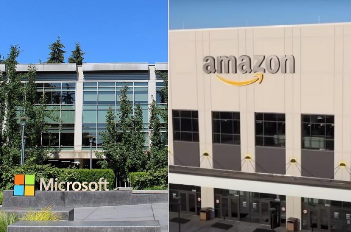 Microsoft и Amazon приостанавливают доступ к облачным сервисам в России / Коллаж УНИАН, фото Википедия, скриншот Microsoft и Amazon приостанавливают доступ к облачным сервисам в России / Коллаж УНИАН, фото Википедия, скриншот