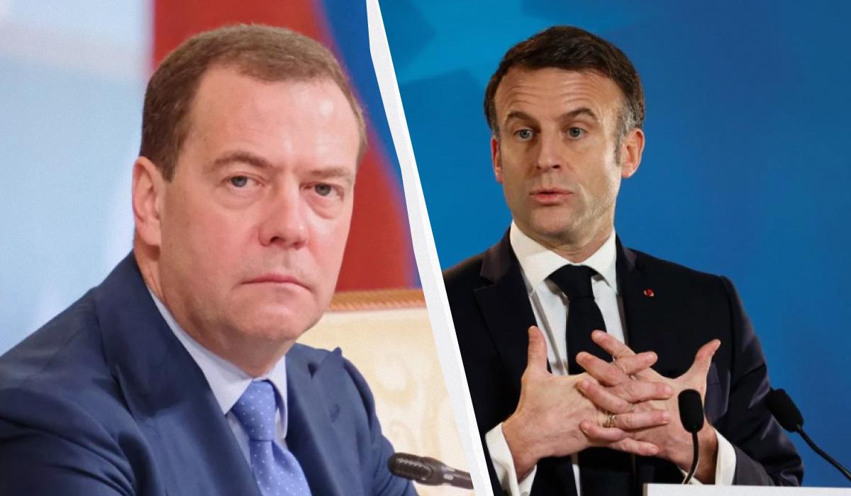 Медведев назвал политическое руководство Франции "петухами", пригрозив Макрону / Коллаж УНИАН, фото European Union, фото ua.depositphotos.com Медведев назвал политическое руководство Франции "петухами", пригрозив Макрону / Коллаж УНИАН, фото European Union, фото ua.depositphotos.com