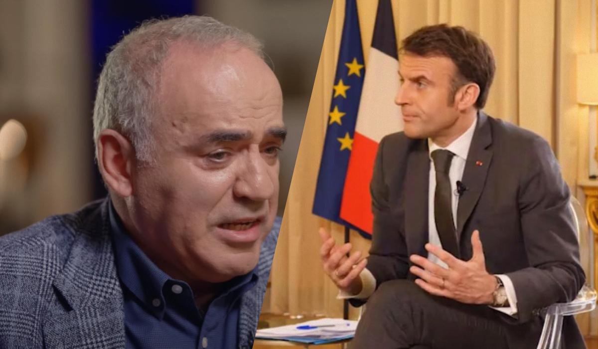 Emmanuel Macron is capable of sending aviation to Ukrainian territory, Garry Kasparov believes /  collage from screenshots