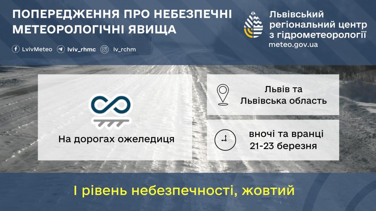 На Львівщині оголошено І рівень небезпеки / фото Львівський гідрометцентр На Львівщині оголошено І рівень небезпеки / фото Львівський гідрометцентр