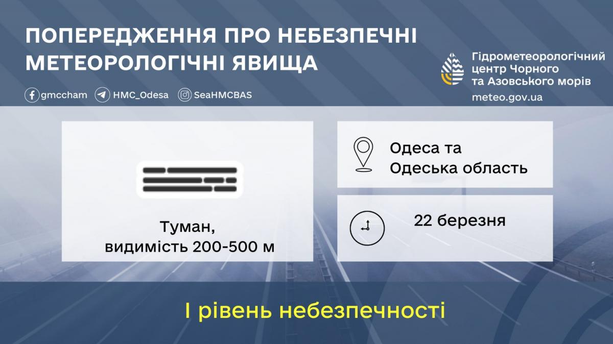 В Одесі оголошено І рівень небезпеки / Гідрометеорологічний Центр Чорного та Азовського морів В Одесі оголошено І рівень небезпеки / Гідрометеорологічний Центр Чорного та Азовського морів