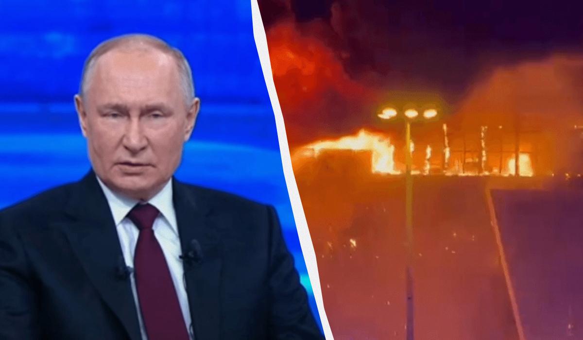 Путіну потрібно відреагувати на теракт, але є ризики / колаж УНІАН, скріншот УНІАН Путіну потрібно відреагувати на теракт, але є ризики / колаж УНІАН, скріншот УНІАН