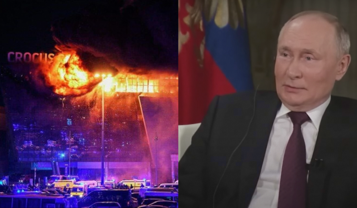 Путин обвиняет Украину в теракте в Подмосковье, потому что пытается решить свои проблемы / коллаж УНИАН, скриншот