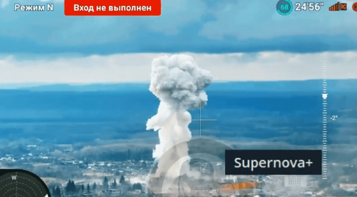 Окупанти застосували ОДАБ-1500 по Сумщині / скріншот з відео Окупанти застосували ОДАБ-1500 по Сумщині / скріншот з відео