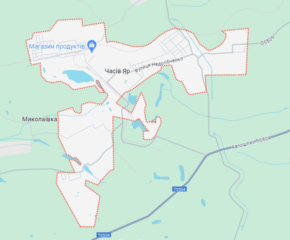 Часов Яр - карта населенного пункта / скриншот Часов Яр - карта населенного пункта / скриншот