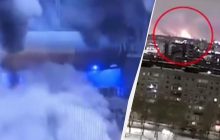 Появились видео попадания дрона в "Северсталь"