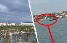 В бухту Севастополя зашел опасный корабль РФ: партизаны показали фото