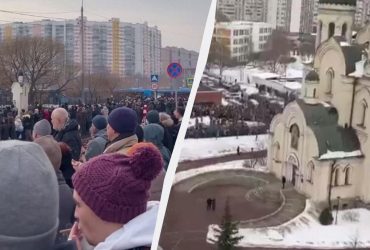 У Москві прощаються з Навальним: Пєсков погрожує учасникам акції (фото, відео)