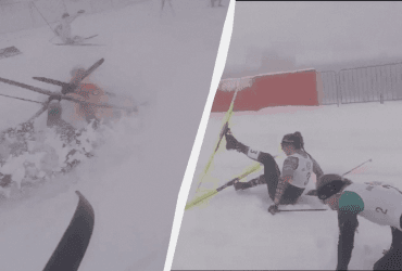 Переломи та струс мозку: у Сочі на великій швидкості зіткнулися 14 лижниць (відео)