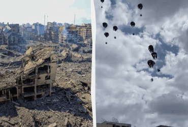 В секторі Газа скинута з літаків гумдопомога вбила п'ятьох палестинців на землі (відео)