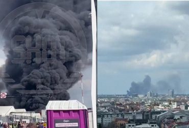 В Берлине масштабный пожар в лагере для украинских беженцев (видео)