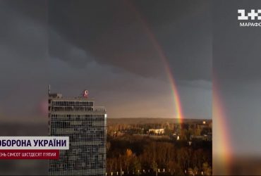 Киев накрыла мощная гроза со шквальным ветром и градом. А дальше была радуга