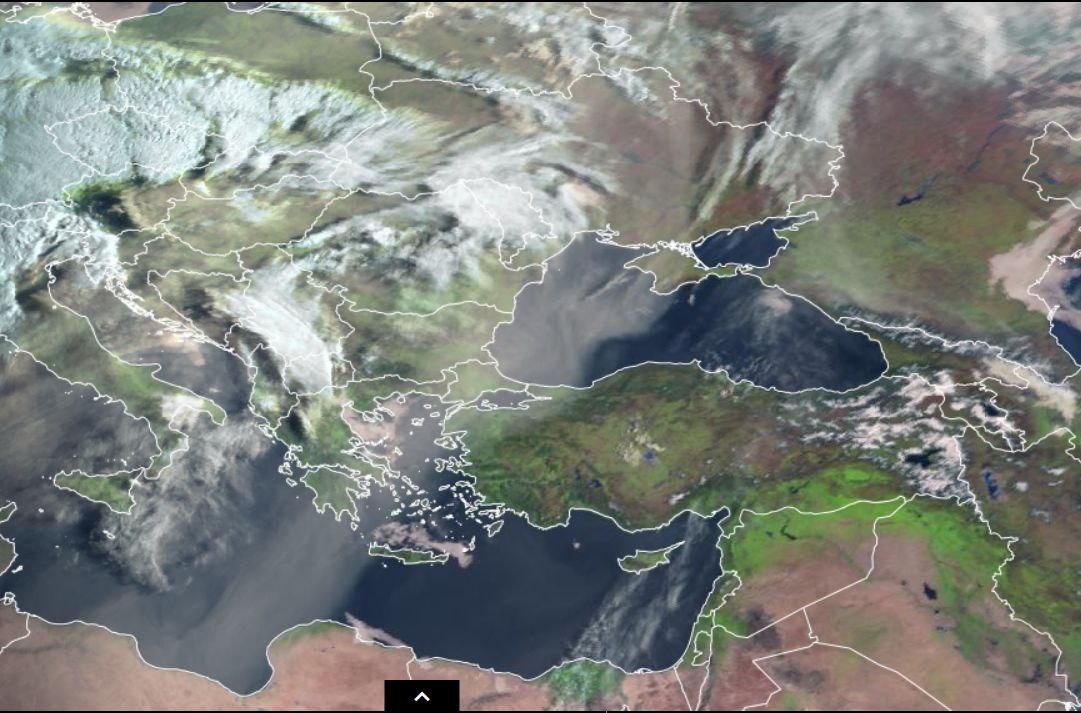 Пил з Сахари розповсюджується по Україні / фото EUMETSAT Пил з Сахари розповсюджується по Україні / фото EUMETSAT