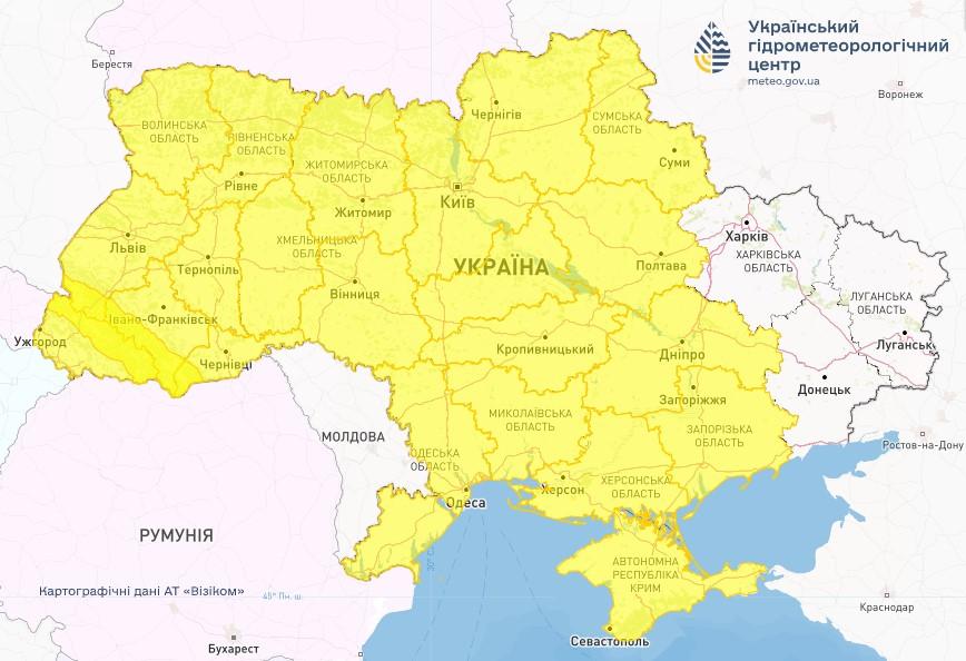 Непогода обойдет три области на востоке Украины / фото Укргидрометцентр Непогода обойдет три области на востоке Украины / фото Укргидрометцентр