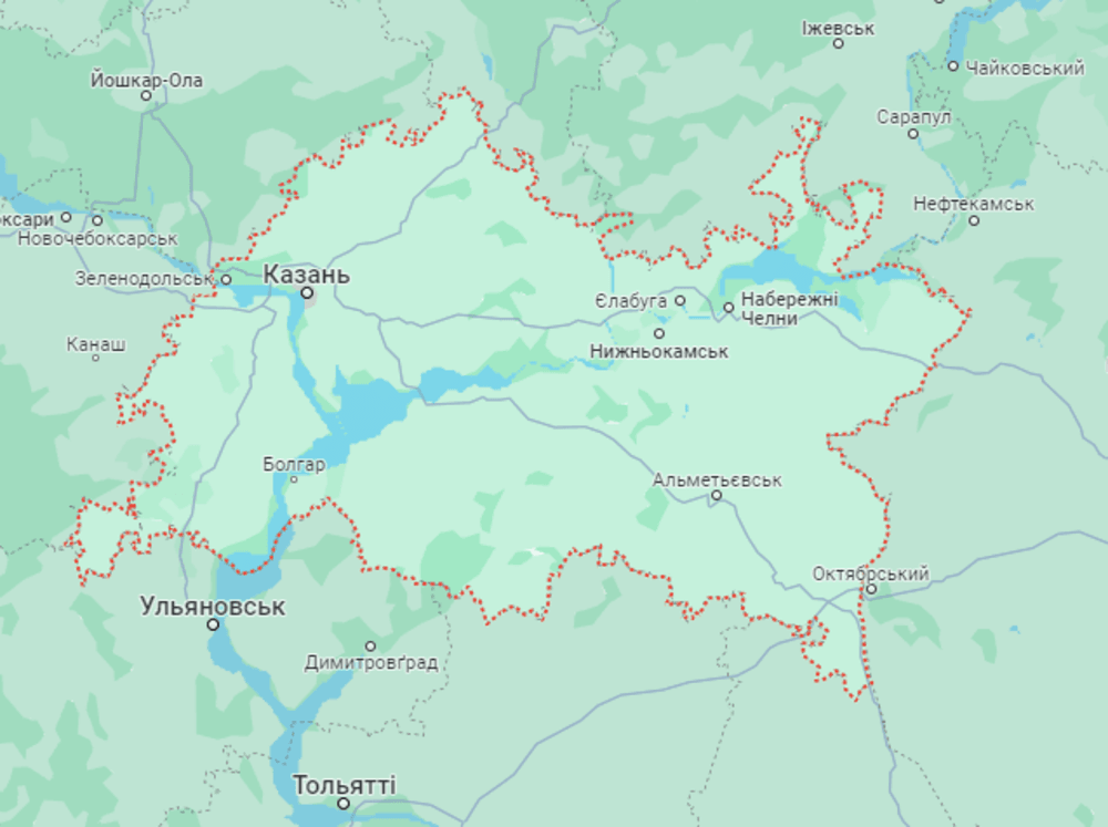 Ось де знаходиться Татарстан - карта / скріншот Ось де знаходиться Татарстан - карта / скріншот