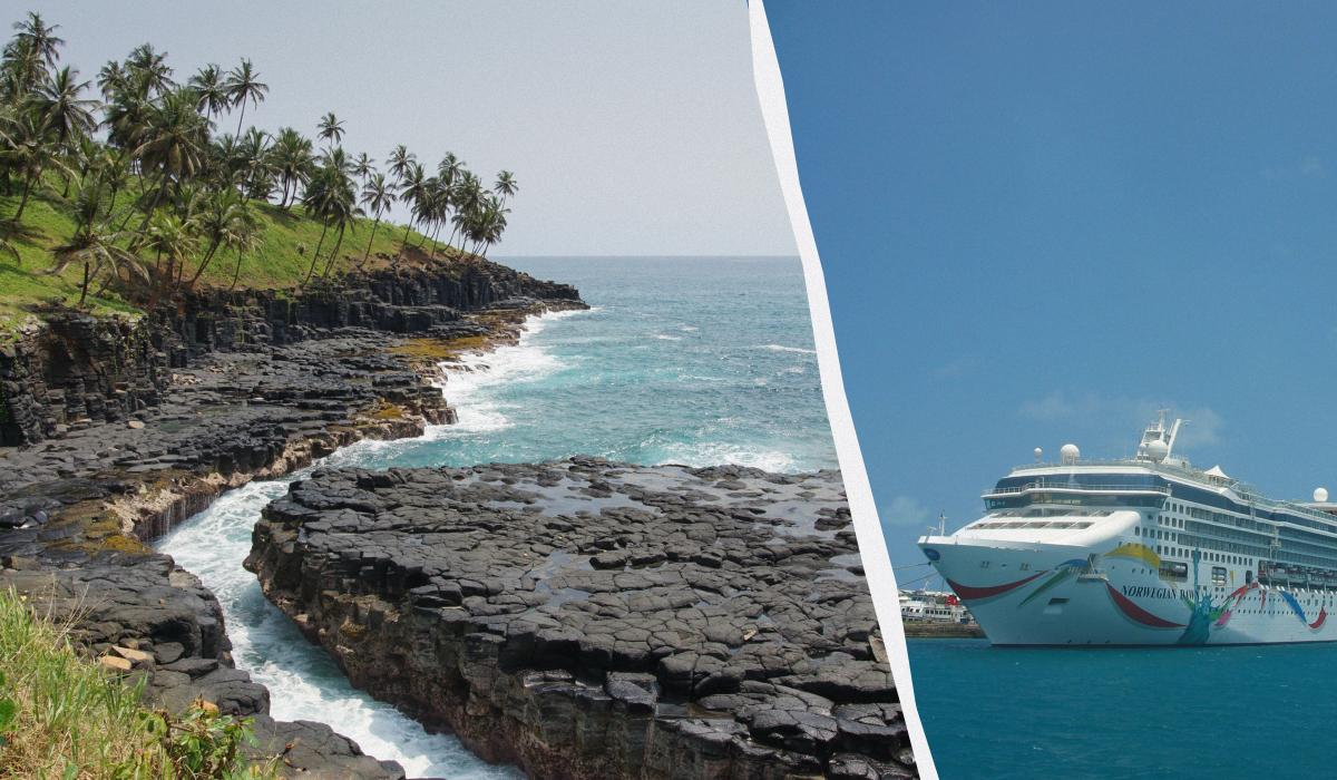 Пасажири Norwegian Dawn застрягли на острові Сан-Томе і Прінсіпі / колаж УНІАН, фото ua.depositphotos.com Пасажири Norwegian Dawn застрягли на острові Сан-Томе і Прінсіпі / колаж УНІАН, фото ua.depositphotos.com