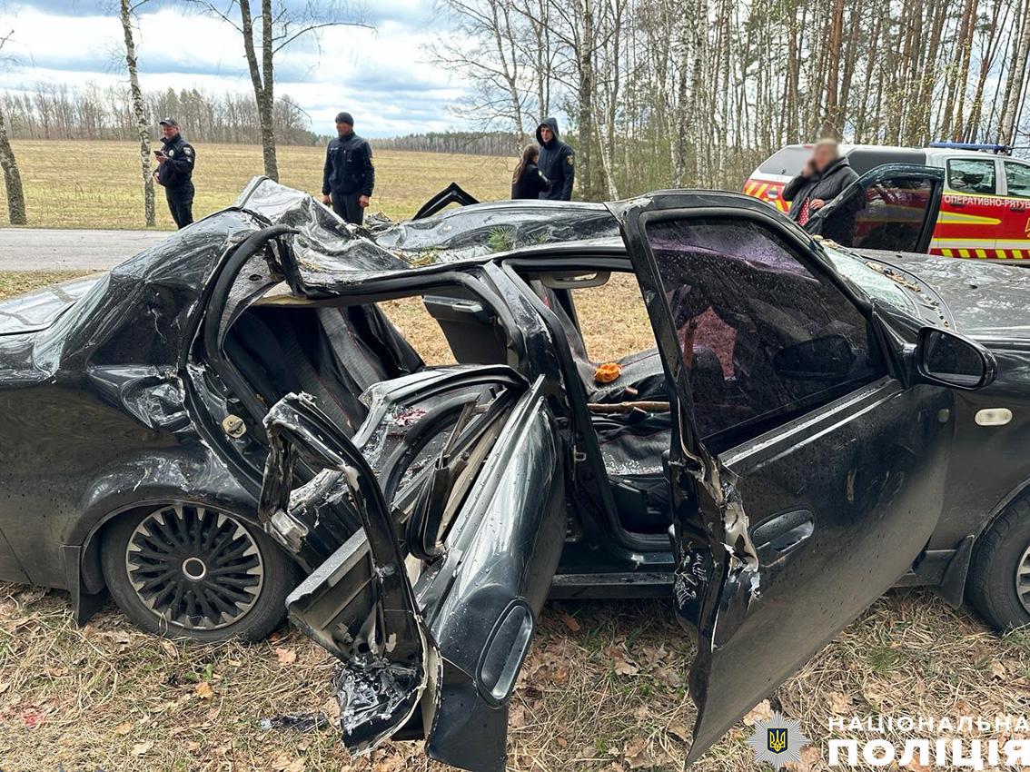 Пошкоджений автомобіль внаслідок падіння дерева / фото Поліція Чернігівської області Пошкоджений автомобіль внаслідок падіння дерева / фото Поліція Чернігівської області