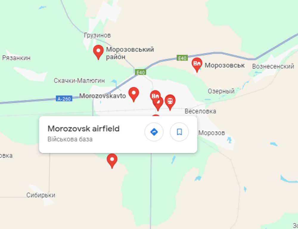 Морозовськ на карті Росії / скріншот Морозовськ на карті Росії / скріншот