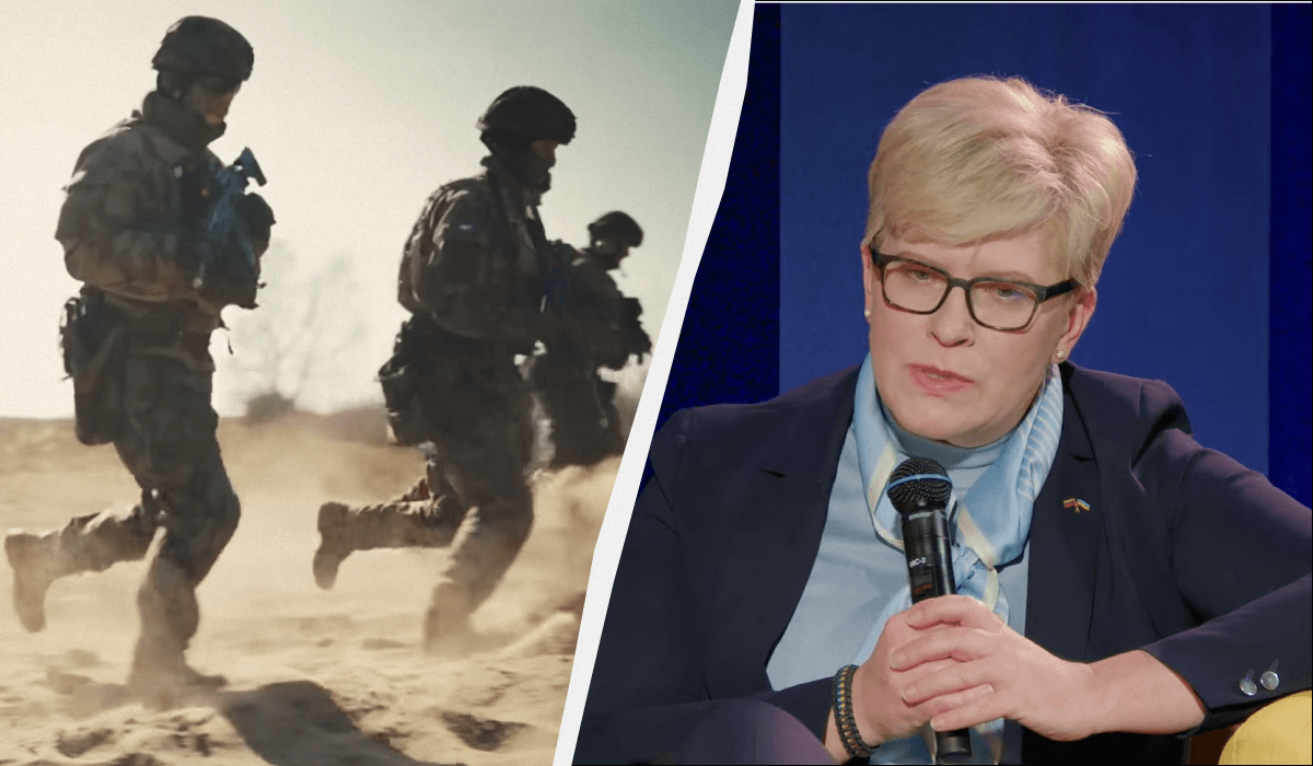 Інгріда Шимоніте не виключає відправку інструкторів в Україну / колаж УНІАН, кадри з відео Інгріда Шимоніте не виключає відправку інструкторів в Україну / колаж УНІАН, кадри з відео