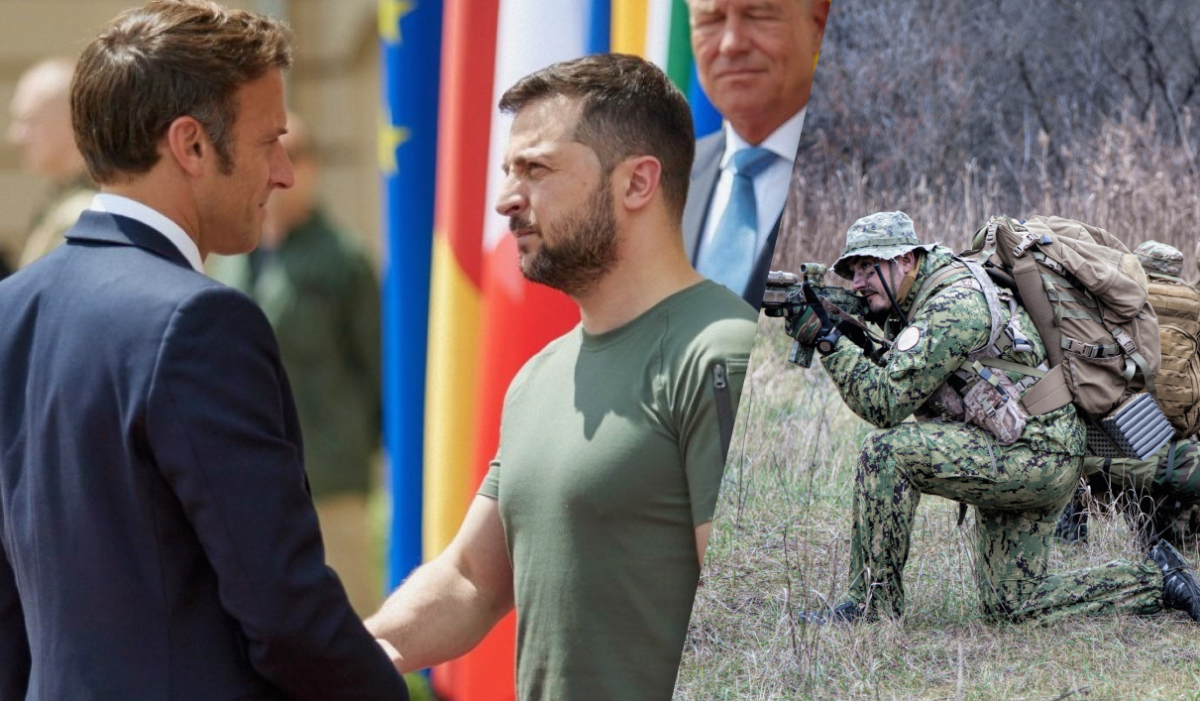 Известно, что ранее Эммануэль Макрон предложил разместить западные войска на территории Украины / фото коллаж УНИАН, фото УНИАН, ua.depositphotos.com