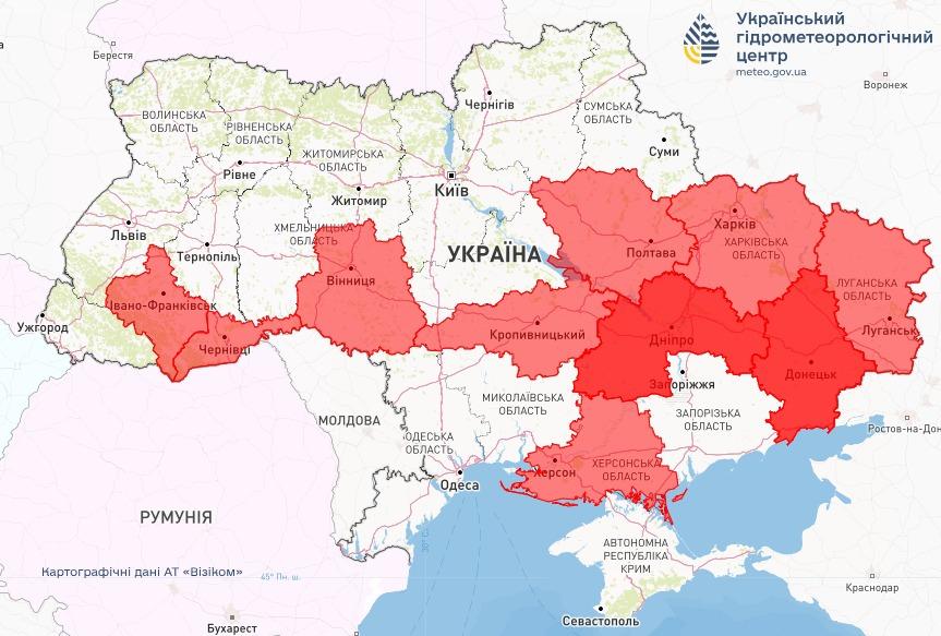 Україною шириться пожежна небезпека / фото Укргідрометцентр Україною шириться пожежна небезпека / фото Укргідрометцентр
