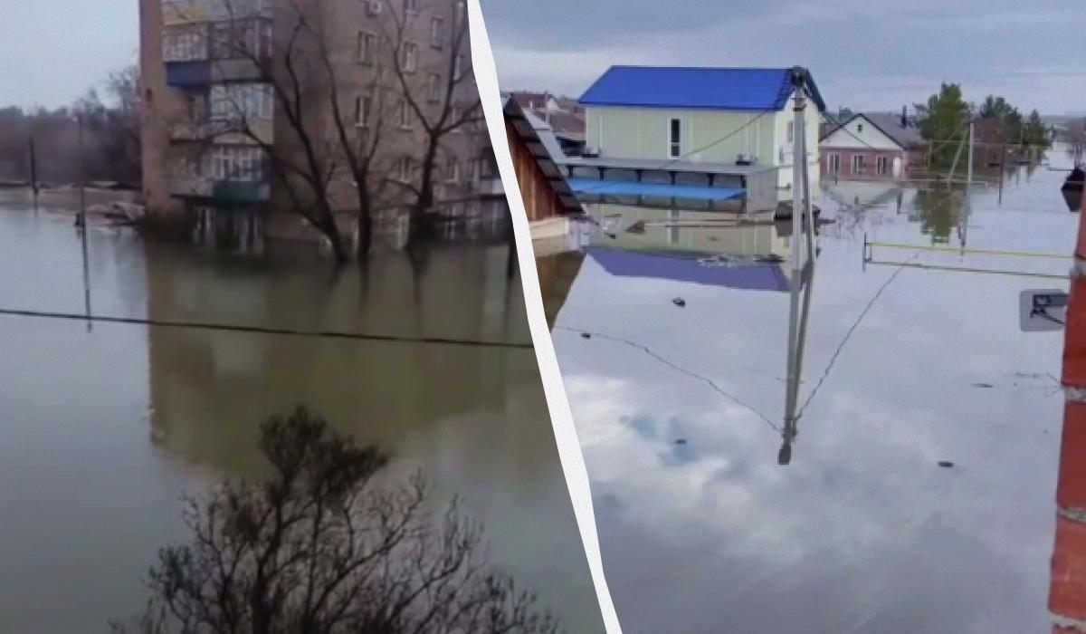 Вода дісталася Оренбурга / Колаж УНІАН, скріншоти Вода дісталася Оренбурга / Колаж УНІАН, скріншоти