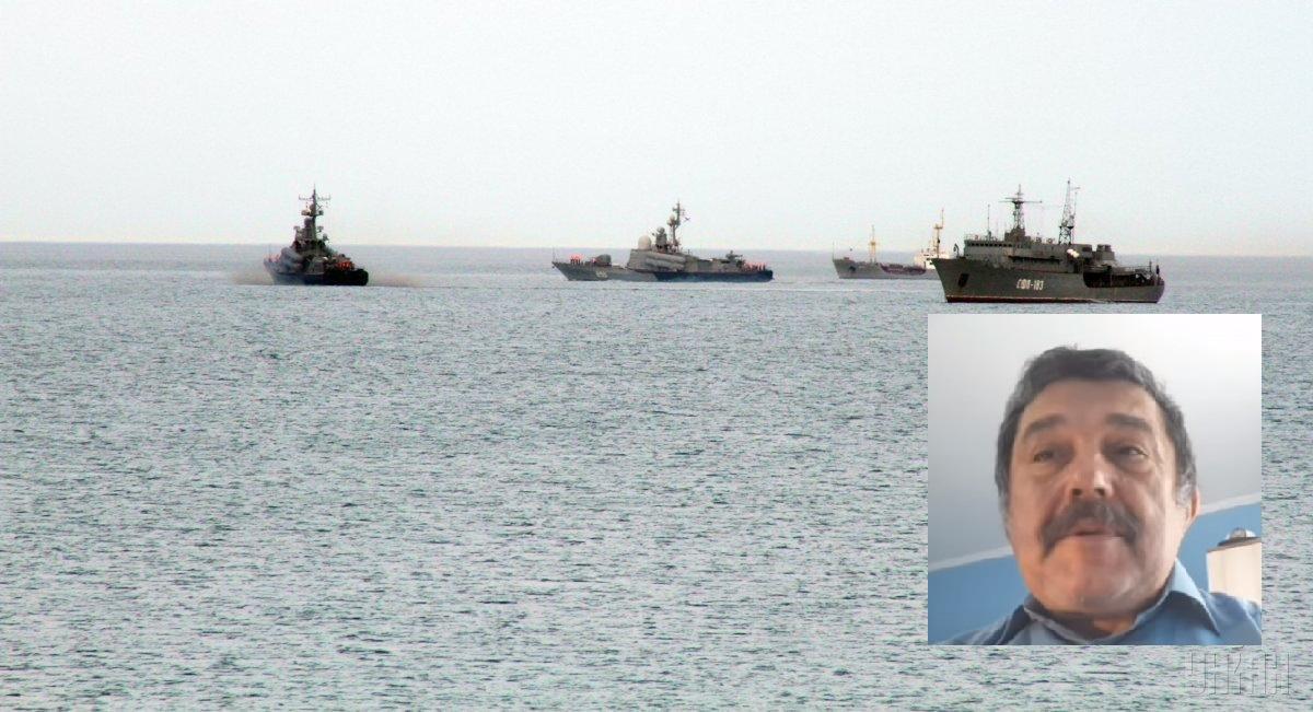 По словам Заблоцкого, Россия вывела современные корабли ЧФ из Крыма в Абхазию и Новороссийск / Коллаж УНИАН, фото УНИАН, скриншот