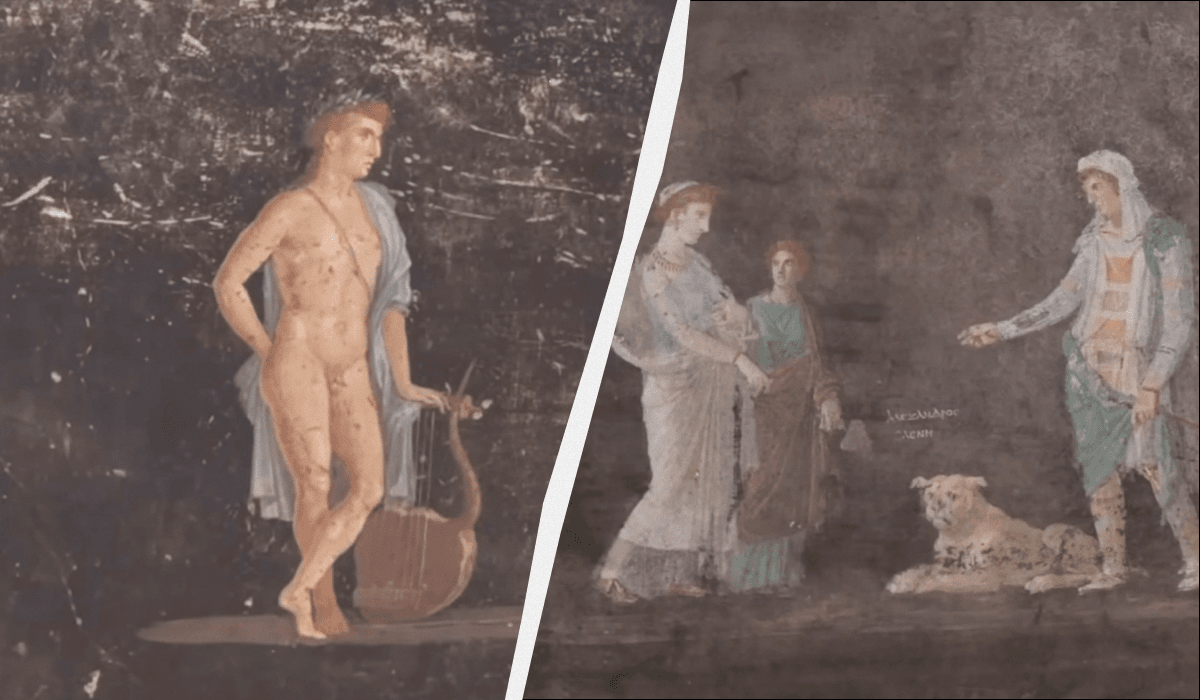 Археологов захватили мастерские фрески на стенах комнаты / коллаж УНИАН, кадри з відео