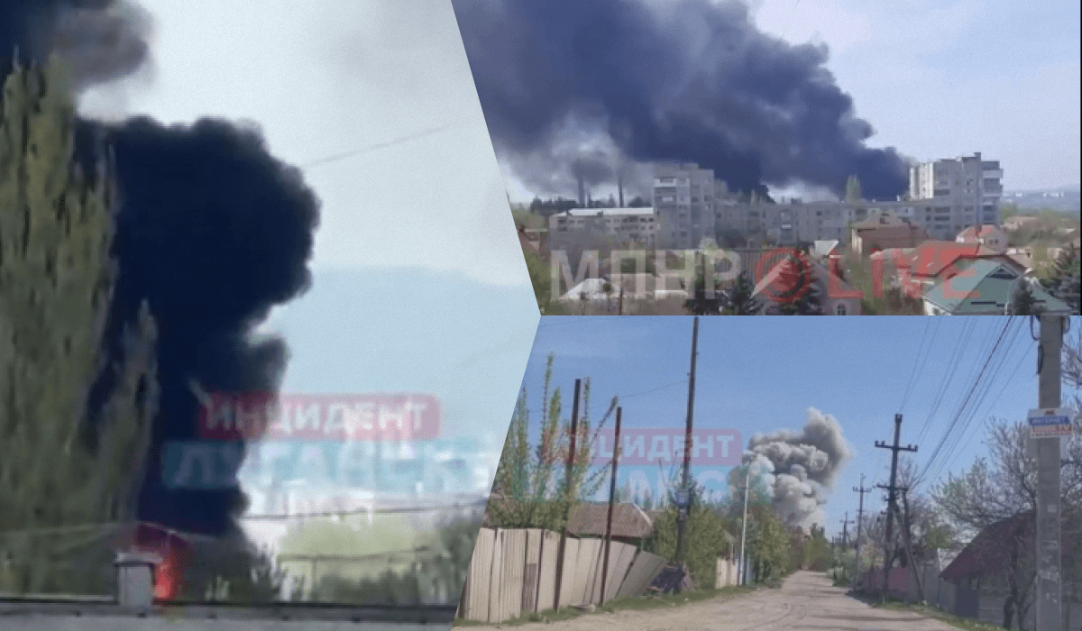 В Луганську "прилетіло" по заводу / Колаж УНІАН, скриншот В Луганську "прилетіло" по заводу / Колаж УНІАН, скриншот