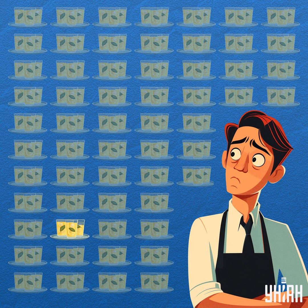 Стакан, в котором было меньше лимонада, находился внизу изображения / коллаж УНИАН