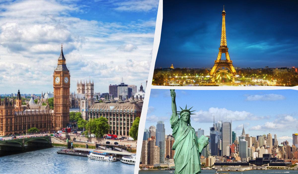 Лондон, Париж и Нью-Йорк – лучшие города мира для жизни и туризма / коллаж УНИАН, фото ua.depositphotos.com