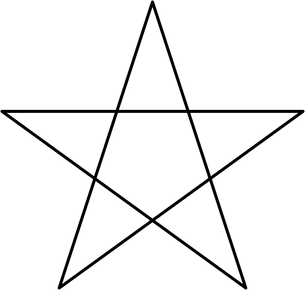 "Сатанинська зірка" зазвичай описує пентаграму, символ, що складається з п'яти ліній, які утворюють п'ятикутну зірку. / фото wikipedia