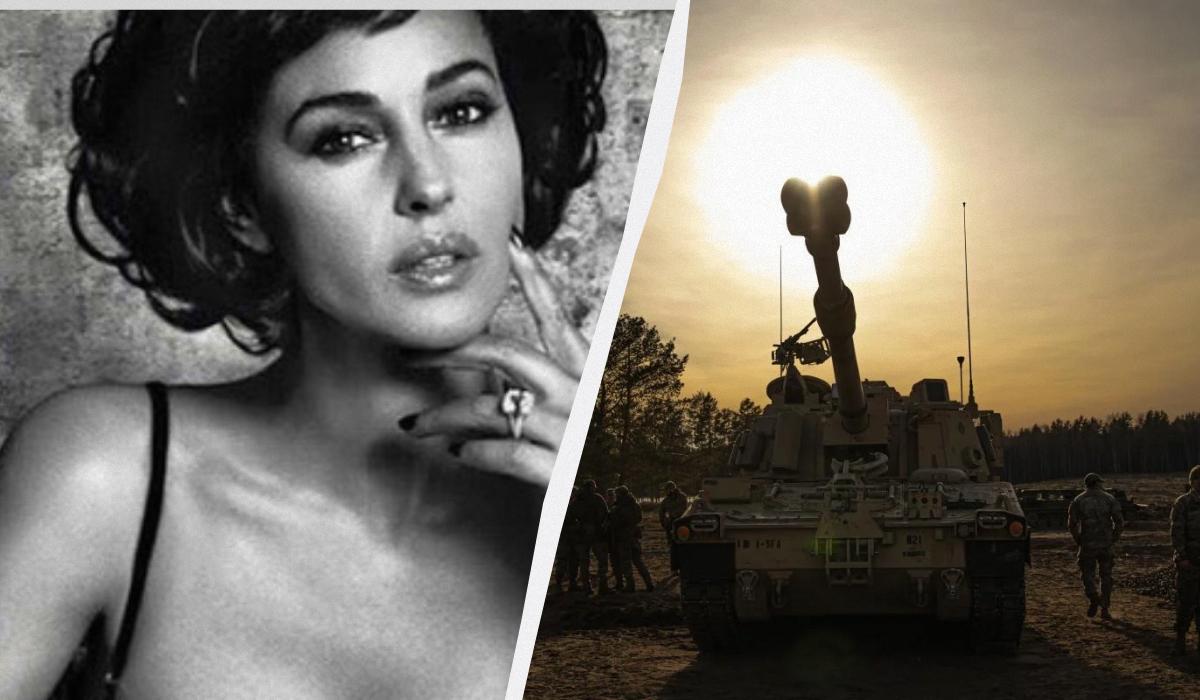 Fighters named self-propelled guns M109L in honor of the Italian actress/ UNIAN collage, instagram.com/monicabellucciofficiel, photo US Army