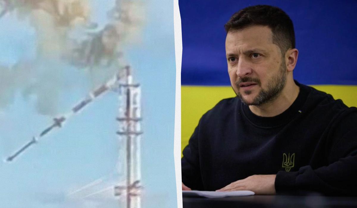 Зеленський прокоментував удар РФ по Харківській телевежі / колаж УНІАН, фото Офіс президента, скріншот Зеленський прокоментував удар РФ по Харківській телевежі / колаж УНІАН, фото Офіс президента, скріншот