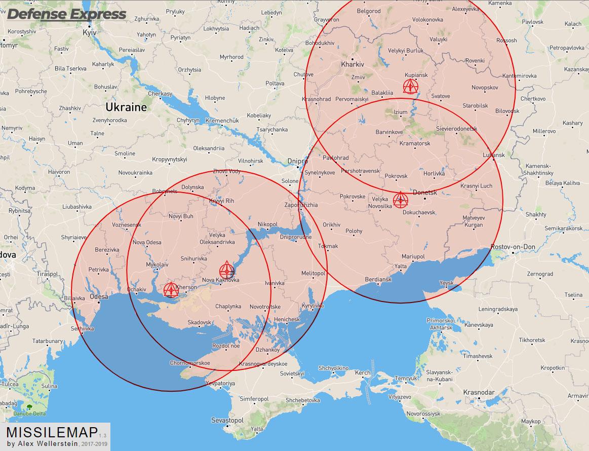 Радиус поражения ракеты ATACMS дальностью 165 км (по состоянию на осень 2023 года) / фото Defense Express Радиус поражения ракеты ATACMS дальностью 165 км (по состоянию на осень 2023 года) / фото Defense Express