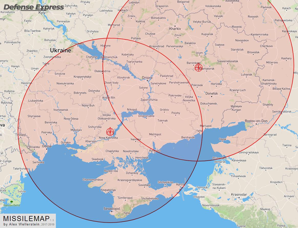 Радиус поражения ракеты ATACMS дальностью 300 км (по состоянию на осень 2023 года) / фото Defense Express Радиус поражения ракеты ATACMS дальностью 300 км (по состоянию на осень 2023 года) / фото Defense Express