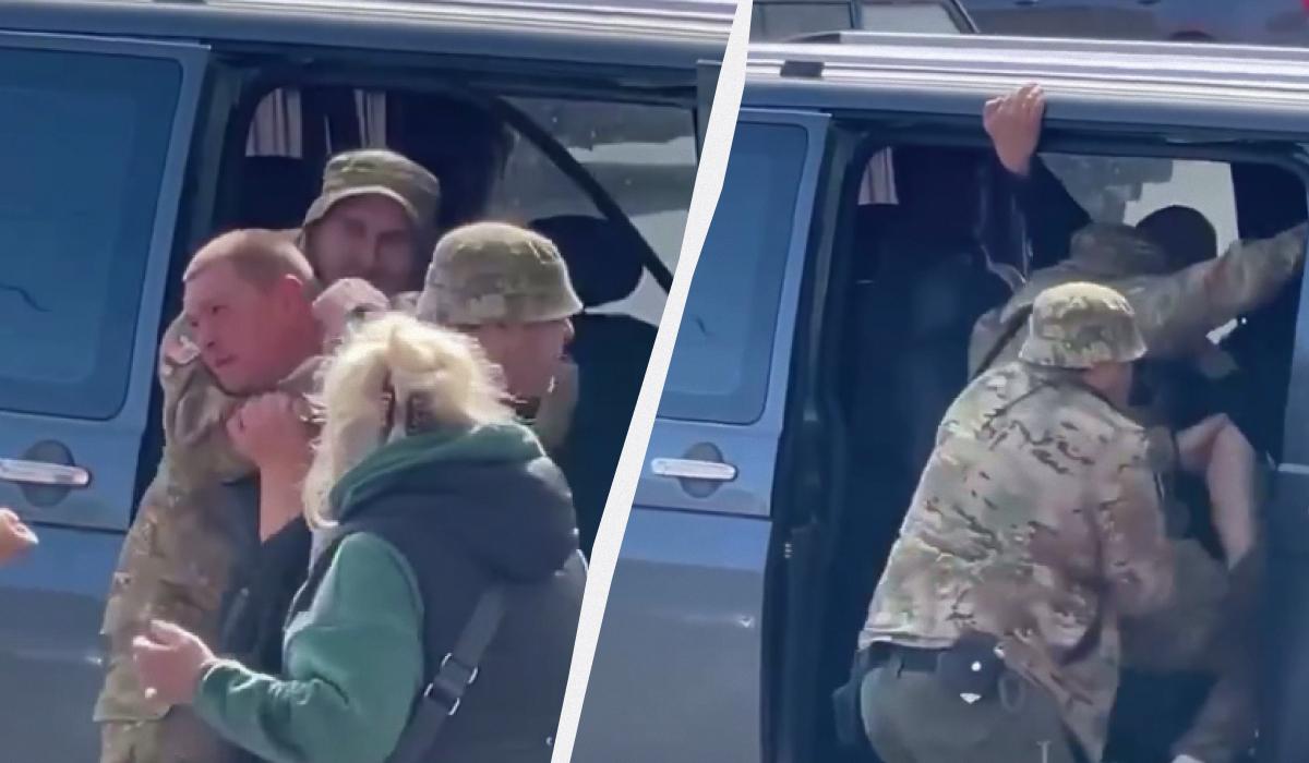 У мережі поширили відео жорсткого затримання / Колаж УНІАН / Скриншоти У мережі поширили відео жорсткого затримання / Колаж УНІАН / Скриншоти