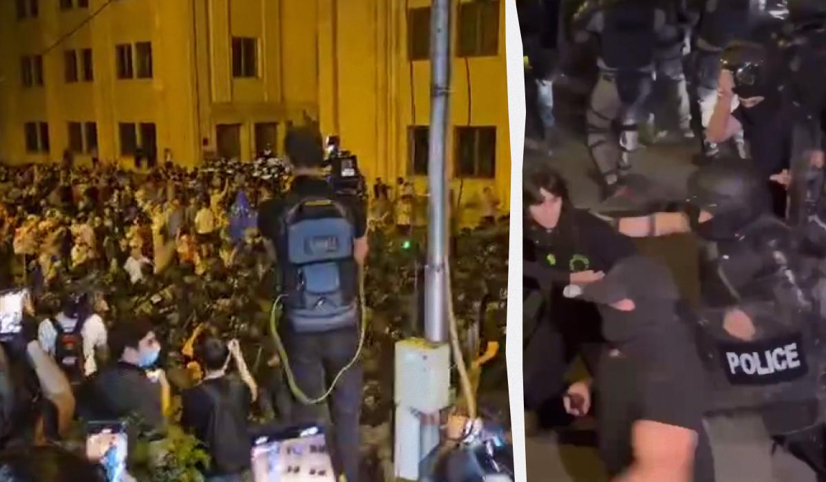 Грузини продовжують протестувати / Колаж УНІАН / Скриншоти Грузини продовжують протестувати / Колаж УНІАН / Скриншоти