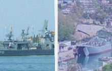 В Севастополе уличили подбитый корабль РФ: его ремонтируют россияне (фото)