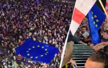 В Тбилиси масштабный протест против "российского закона": начались стычки (видео)