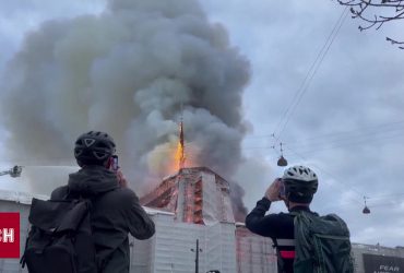 Потужна пожежа вирує в одній з найбільш знакових будівель данської столиці