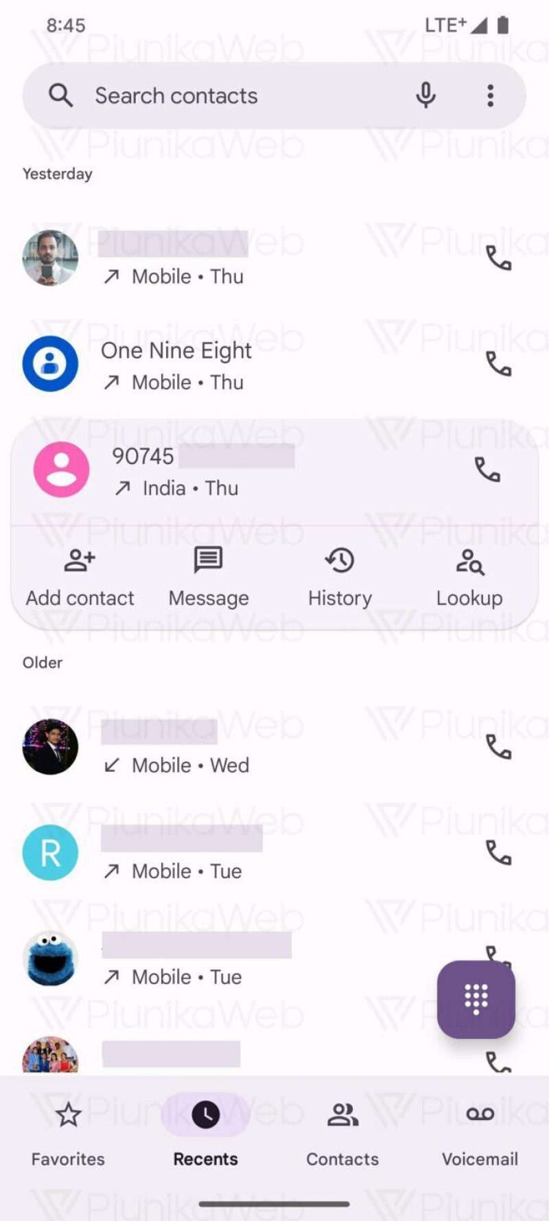 Функция Lookup для быстрого «гуглинга» неизвестных номеров