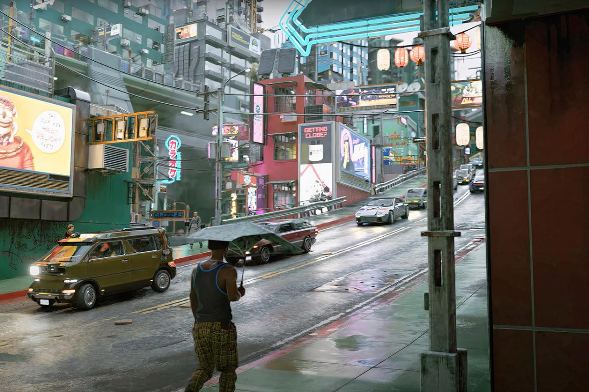 Cyberpunk 2077 почти неотличим от реальности благодаря моду Dream Punk / Скриншот с видео Cyberpunk 2077 почти неотличим от реальности благодаря моду Dream Punk / Скриншот с видео