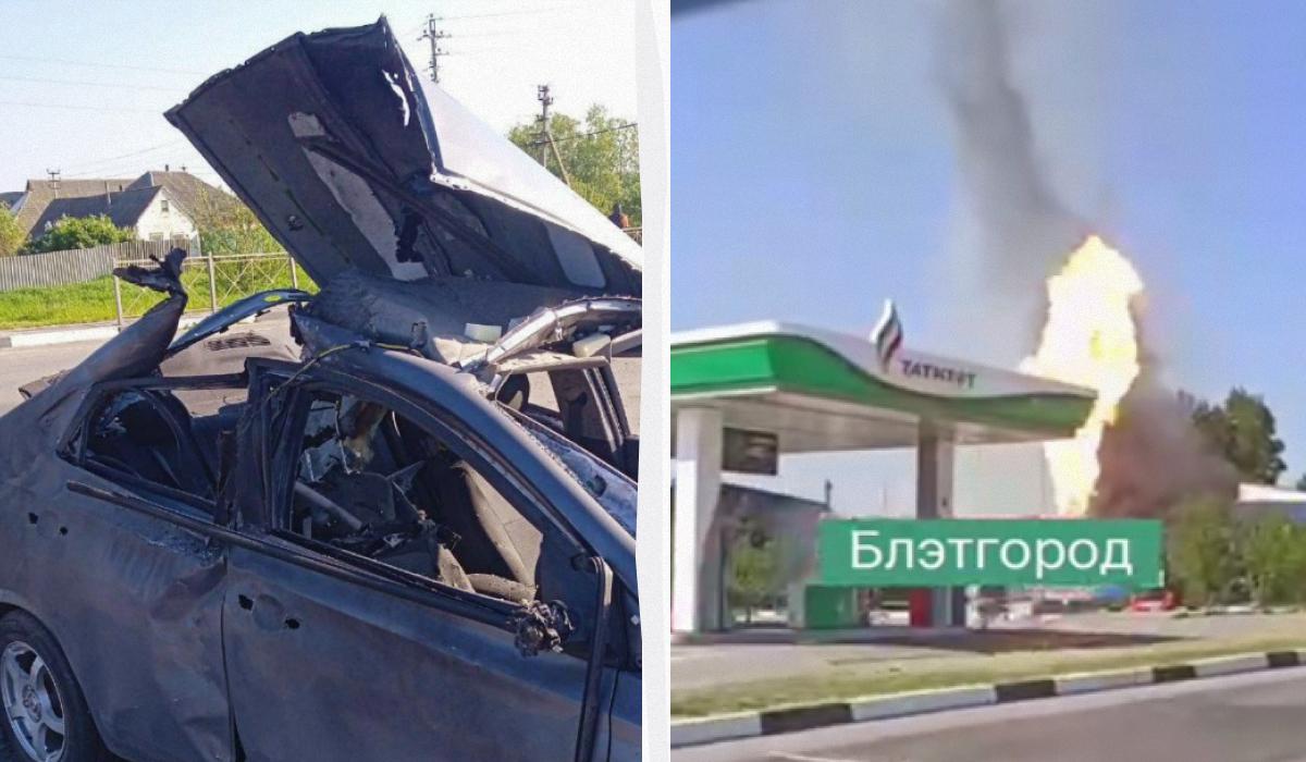 Бєлгородська область тричі з ранку 3 травня зазнала атаки безпілотників / Колаж УНІАН, фото скріншот, фото В'ячеслав Гладков Бєлгородська область тричі з ранку 3 травня зазнала атаки безпілотників / Колаж УНІАН, фото скріншот, фото В'ячеслав Гладков
